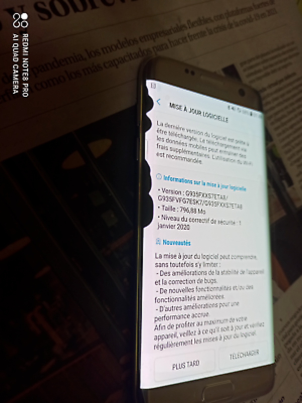 Imagen de Pantalla original  samsung  S7 edge Con Marco PLATA GALAXY con defecto REF1056