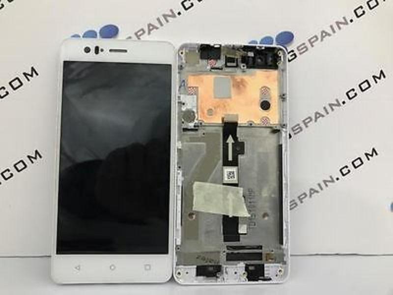 Imagen de Pantalla ORIGINAL BQ AQUARIS M5 COLOR BLANCA CON MARCO USADO DE DESMONTAJE 