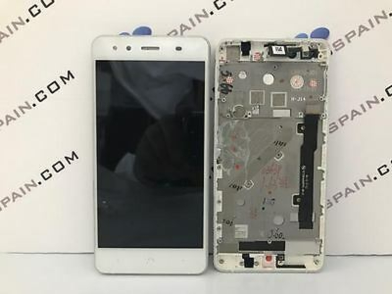 Imagen de PANTALLA ORIGINAL BQ X5 LCD  CON MARCO COLOR BLANCA DESMONTAJE   